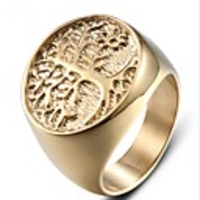 Men Midi Ring Retro Gold Titanium Steel life Tree Fashion 1pc 8 9 10 11 12 / Men