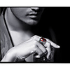 Men Midi Ring Ruby Vintage Style Silver Titanium Steel Cocktail Ring Vintage scottish 1pc 8 9 10 11 12 / Men