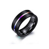 Men Ring Classic Black Tungsten Steel Joy Stylish 1pc 7 8 9 10 11 / Men