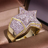 Men Ring Cubic Zirconia Geometrical Gold Silver Golden 2 Brass Gold Plated Star Fashion 1pc 5 6 7 8 9 / Men