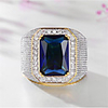 Men Ring Synthetic Aquamarine Classic Gold Titanium Steel Happy Stylish 1pc 8 9 10 11 12 / Men