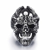 men skull rings stainless steel gothic biker punk jewelry,  size 11