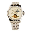 Men Stainless Steel Automatic Tourbillon Moonphase Watch Light Yellow