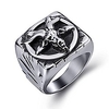 men stainless steel rings baphomet goat devil pentagram shar punk jewelry size 8