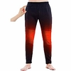 men winter heated pants with elastic waistband for fishing hiking (no battery) black