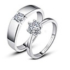 Men Women Couple Rings Cubic Zirconia Solitaire Silver Silver Plated Snowflake Ladies Classic Fashion Adjustable / Couple