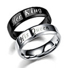 Men Women Couple Rings Matching Black Silver Steel Stainless Metal Relationship Ladies Simple Boyfriend 6 7 8 9 / Band Ring