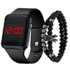 Men Women Digital Watch Digital Modern Style Casual LCD Digital RedGolden Black Blue / One Year / Silicone
