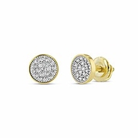 men women iced out 18k gold/rhodium finish lab diamond cz screw back stud earnings 6mm aretes para hombre - men