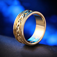 Men Women Ring 1pc Gold Gold Plated Round Fashion Gift Date Jewelry Braided Flower