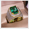 Men Women Ring Synthetic Emerald Geometrical Gold Copper Star Fashion 1pc 8 9 10 11 12 / Women