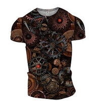 Mens 3D T-Shirts Round Neck Street Casual Printed Short Sleeve Tops Sportswear Casual Fashion Comfortable miniinthebox