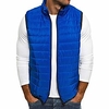 mens autumn winter zipper fashion pure color waistcoat vest sleeveless down jacket blue