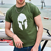 mens bodybuilding t-shirt - spartan helmet - gym training top green miniinthebox