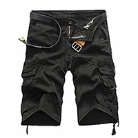 mens casual fashion cargo shorts relaxed fit multi-pocket outdoor summer khaki miniinthebox