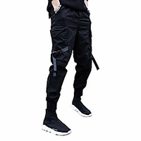 mens casual pants Trousers multi-pockets Streetwear Harem fashion cargo joggers gym drawstring long pants miniinthebox