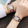mens causal vintage roman numeral analog black leather strap watch second-hand calendar quartz wrist square watch litbwat