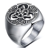 mens celtic knot signet rings round vintage stainless steel ring for biker size 8