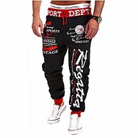 mens Joggers hip hop jogger sport harem pants graffiti Streetwear sweatpants Trousers with pockets (style a, 34-36 inch) miniinthebox
