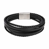 mens leather bracelet with magnetic stainless steel clasp cowhide multi-layer braided leather mens bracelet