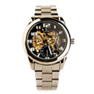 Mens Mechanical Automatic Wrist Watch Luminous Black Silvery Golden