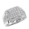mens pinky rings diamond band 10k gold square shape 1ctw (white gold,  size 11.5)
