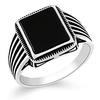 mens rings 925 sterling silver jewelry black onyx stone men