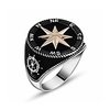 mens rings sailor compass design 925 solid sterling silver ring for men turkish jewelry (7.5)