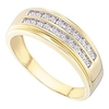 mens round diamond wedding band solid 14k yellow gold anniversary ring two row channel set fancy 1/4 ctw