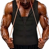 mens slimming body shaper vest compression sauna sweat waist trainer corset shapewear with zipper for weight loss (4x,  black body shaper)