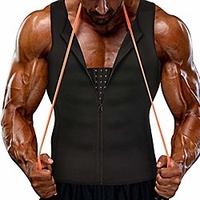 mens slimming body shaper vest compression sauna sweat waist trainer corset shapewear with zipper for weight loss (4x,  black body shaper)