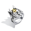 mens stainless steel anubis ring egyptian gold ankh cross ring biker band size 12