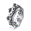mens stainless steel vintage crown ring for wedding band promise engagement size 11