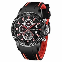 mens watches quartz movement silicone strap analog chronograph fashion business sport design wrist watch 3atm waterproof stylish elegant gifts for men