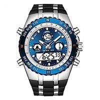 mens watches waterproof chronograph stainless steel analog quartz watch luminous digital analog wrist watch with rubber band