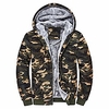 mens winter warm fleece full-zip zipper sweater jacket thick padded coat hoodie sweatshirt camouflage outwear cotton (l,  multicolor)