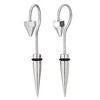 mens women long dangle horn claw stud earrings stainless steel,  screw back,  2pcs