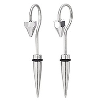 mens women long dangle horn claw stud earrings stainless steel,  screw back,  2pcs