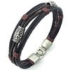 mens womens leather rope bracelet,  tribal braided cuff bangle,  brown black silver