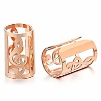 mens womens rose gold steel ear cuff with music note ear clip non-piercing clip on earrings