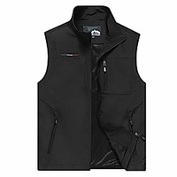Mens Work Vest Summer Travel Photo Vest Cargo Sleeveless Jackets with Pockets