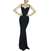 Mermaid / Trumpet Beautiful Back bodycon Party Wear Formal Evening Dress Scoop Neck Sleeveless Floor Length Spandex with Crystals 2020