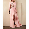 Mermaid / Trumpet Beautiful Back Sexy Engagement Formal Evening Dress Boat Neck 3/4 Length Sleeve Sweep / Brush Train Satin with Pleats Split Appliques 2020