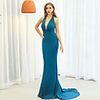 Mermaid / Trumpet Beautiful Back Sexy Party Wear Formal Evening Dress Halter Neck Sleeveless Sweep / Brush Train Spandex with Bow(s) 2020