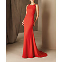 Mermaid / Trumpet Beautiful Back Sexy Wedding Guest Formal Evening Dress Halter Neck Sleeveless Court Train Satin with Beading 2020