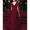 Mermaid / Trumpet Celebrity Style Elegant Engagement Prom Dress V Neck Sleeveless Floor Length Chiffon with Sleek 2020