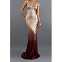 Mermaid / Trumpet Color Block Sexy Party Wear Prom Dress Spaghetti Strap Sleeveless Sweep / Brush Train Spandex with Criss Cross Sequin 2020
