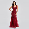 Mermaid / Trumpet Elegant Empire Party Wear Formal Evening Dress V Neck Sleeveless Floor Length Tulle with Embroidery 2020