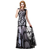 Mermaid / Trumpet Elegant Floral Engagement Formal Evening Dress Illusion Neck Sleeveless Floor Length Lace with Pleats 2020