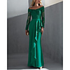 Mermaid / Trumpet Elegant Minimalist Engagement Formal Evening Dress Off Shoulder Long Sleeve Sweep / Brush Train Lace Satin with Ruffles 2020